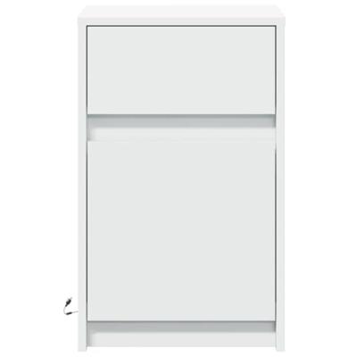 Nachtkastjes met LED-verlichting 2 st bewerkt hout wit Nachtkastjes met LED-verlichting 2 st bewerkt hout wit