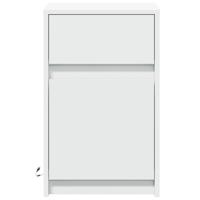 Nachtkastjes met LED-verlichting 2 st bewerkt hout wit - thumbnail