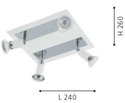 Eglo Led plafondspotSarria 4-lichts wit - 94962