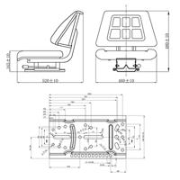Tractorstoel met rugleuning zwart - thumbnail