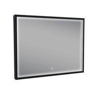 Avi spiegel rechthoek met LED, dimbaar en spiegelverwarming 80 x 60 cm mat zwart - thumbnail