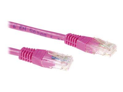 ACT Roze 15 meter U/UTP CAT6A patchkabels met RJ45 connectoren ACT Roze 15 meter U/UTP CAT6A patchkabels met RJ45 connectoren