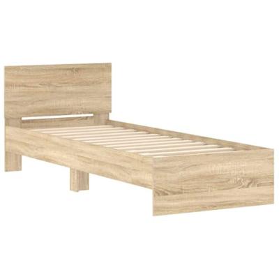 Bedframe met hoofdbord zonder matras sonoma eiken 90x200 cm