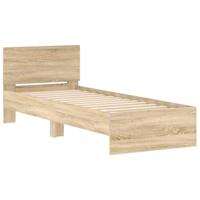 Bedframe met hoofdbord zonder matras sonoma eiken 90x200 cm - thumbnail