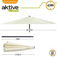 Parasol Aktive Crème Aluminium Staal 270 cm - thumbnail