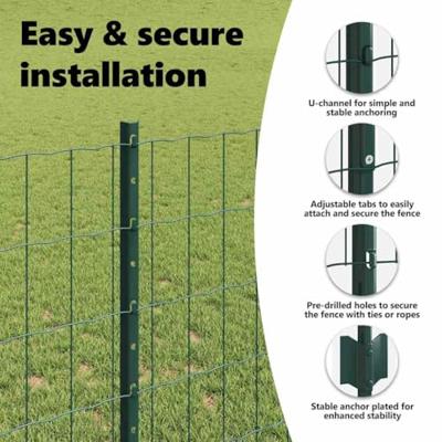 VidaXL Hek met paal groen 1 x 25 m staal en pvc