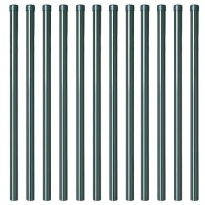 Hekpalen 12 pcs Groen 100 cm Poedergecoat staal Hekpalen 12 pcs Groen 100 cm Poedergecoat staal