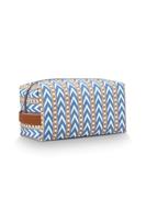 Pip Studio Pip Studio Coco Cosmetic Bag Medium Samba Stripe Blue 21.5x10x10.5cm - thumbnail
