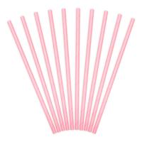 Papieren rietjes lichtroze (10st) - thumbnail