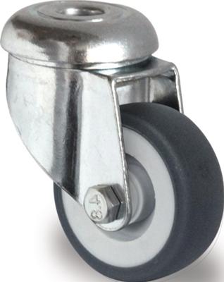 Promat/Tecwerk Zwenkwiel | Wiel-Ø 75 mm | draagvermogen 75 kg | met achtergat glijlager | rubber grijs - 3000276059