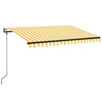 VidaXL Luifel automatisch met led en windsensor 350x250 cm geel en wit - thumbnail
