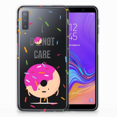 Samsung Galaxy A7 (2018) Siliconen Case Donut Roze Samsung Galaxy A7 (2018) Siliconen Case Donut Roze