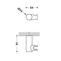 Handdouchehouder Tres Loft | Verstelbaar | Messing | Rond | Chroom - thumbnail