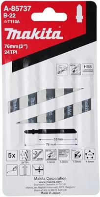 Makita Accessoires Decoupeerzaagblad B22 - T118A | 5 stuks - A-85737 - thumbnail