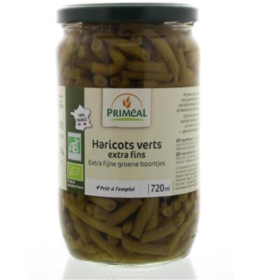 Primeal Haricots verts sperziebonen extra fijn bio 660 Gram Primeal Haricots verts sperziebonen extra fijn bio 660 Gram