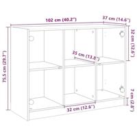 Dressoir 102x37x75,5 cm bewerkt hout zwart - thumbnail