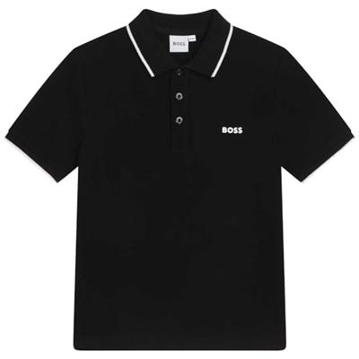 Hugo Boss Logo Polo Kids Zwart - Maat 9/10 jaar - Kleur: Zwart | Soccerfanshop