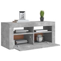 VidaXL Tv-meubel met led-verlichting 90x35x40 cm betongrijs - thumbnail
