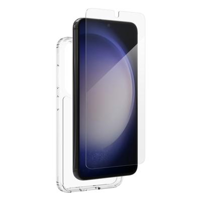 ZAGG iFrogz Defensie beschermhoes compatibel Samsung Galaxy S23, bonusschermbeschermer, duurzaam, klikbestendig, antislip, slank, gerecycled, helder