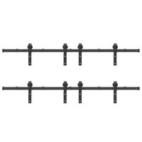 Doos met onderdelen voor schuifdeur 400 cm staal zwart - thumbnail