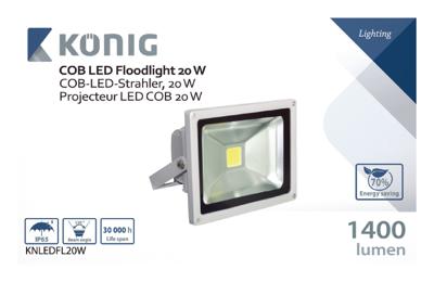 König KNLEDFL20W LED Bouwlamp 20W 1400LM Klasse II