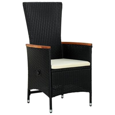11-delige Tuinset met kussens poly rattan zwart - thumbnail