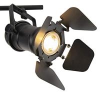QAZQA Industriële spot zwart 2-lichts met kleppen - Movie - thumbnail