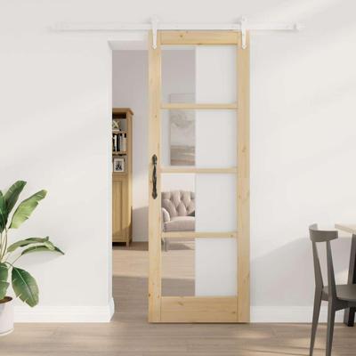 Schuifdeur Bruin 73.5 x 211 cm Hout en metaal