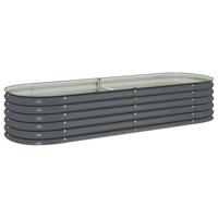 VidaXL Plantenbak verhoogd 240x80x44 cm gegalvaniseerd staal grijs - thumbnail