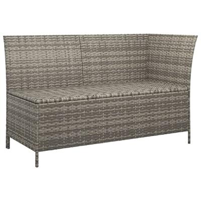 4-delige Loungeset met kussens poly rattan grijs 4-delige Loungeset met kussens poly rattan grijs