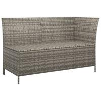 4-delige Loungeset met kussens poly rattan grijs - thumbnail