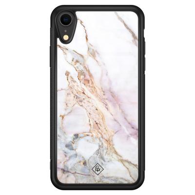 iPhone XR glazen hardcase - Parelmoer marmer iPhone XR glazen hardcase - Parelmoer marmer