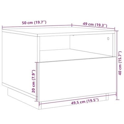 Salontafel met LED-verlichting 50x49x40 cm oud houtkleurig Salontafel met LED-verlichting 50x49x40 cm oud houtkleurig