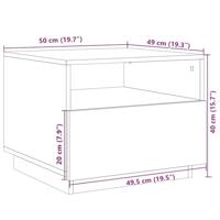 Salontafel met LED-verlichting 50x49x40 cm oud houtkleurig - thumbnail