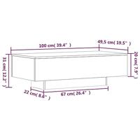 Salontafel 100x49,5x31 cm bewerkt hout grijs sonoma eikenkleur - thumbnail