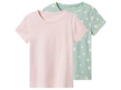 lupilu Set van 2 kinder T-shirts (Lichtroze/mint, 122/128)