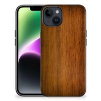 iPhone 15 Houten Print Telefoonhoesje Donker Hout - thumbnail