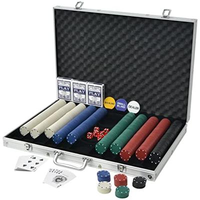 VidaXL Pokerset met 1000 chips aluminium VidaXL Pokerset met 1000 chips aluminium