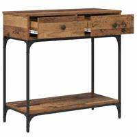 Wandtafel met lade Oud hout 75 x 34.5 x 75 cm Bewerkt hout - thumbnail