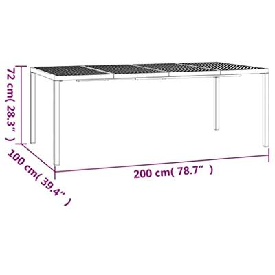 Tuintafel 200x100x72 cm staal antracietkleurig Tuintafel 200x100x72 cm staal antracietkleurig