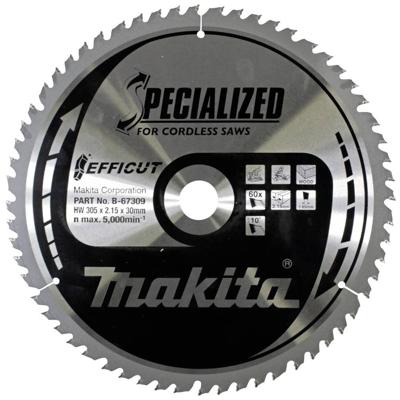 Makita Afkortzaagblad voor Hout | Efficut | Ø 305mm Asgat 30mm 60T - B-67309