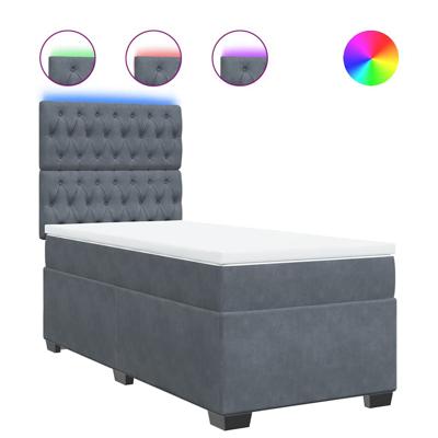 Boxspring met matras fluweel donkergrijs 80x200 cm