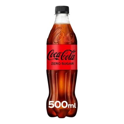 Coca-Cola Zero frisdrank, fles van 50 cl, pak van 12 stuks