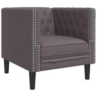 3-delige Loungeset Chesterfield-stijl kunstleer grijs - thumbnail