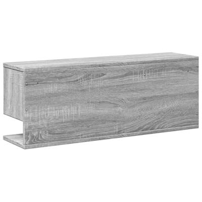 Wandkast 80x20x30 cm bewerkt hout grijs sonoma eikenkleurig