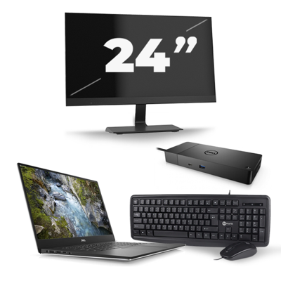 Dell Precision 5540 - Intel Core i7-9e Generatie - 15 inch - 16GB RAM - 256GB SSD - Windows 11 + 1x 24 inch Monitor