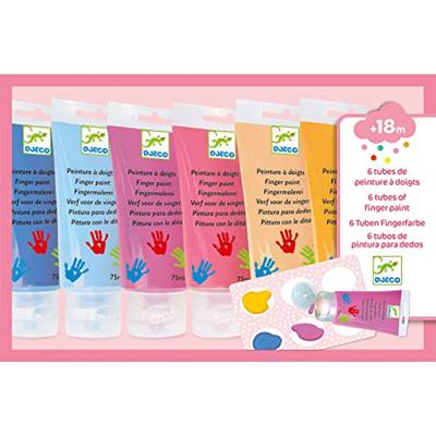 6 tubes vingerverf van DJECO roze