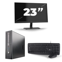 HP EliteDesk 800 G1 SFF - Intel Core i7-4e Generatie - 16GB RAM - 256GB SSD - Windows 10 + 1x 23 inch Monitor - thumbnail