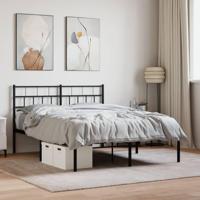 Bedframe met hoofdbord metaal zwart 120x200 cm - thumbnail