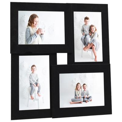 VidaXL Fotolijst voor 4x(13x18 cm) foto mdf zwart